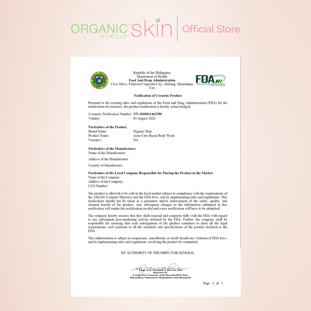 Organic Skin Japan Acne Care Bacne Body Wash 250ml Antiacne Bodywash Set of 2