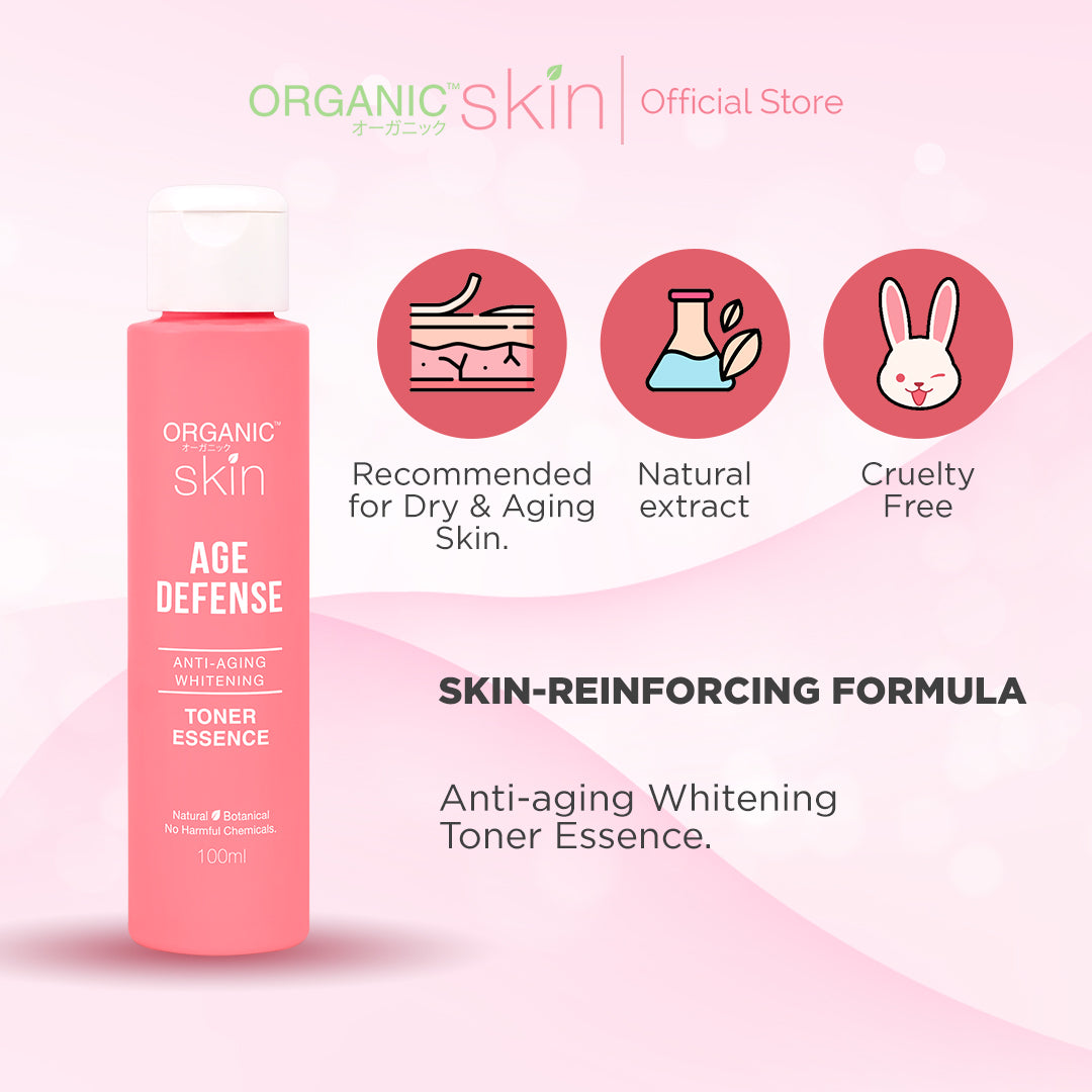 Organic Skin Japan Age Defense Anti-Aging Whitening Toner with Marine Collagen (100ml)