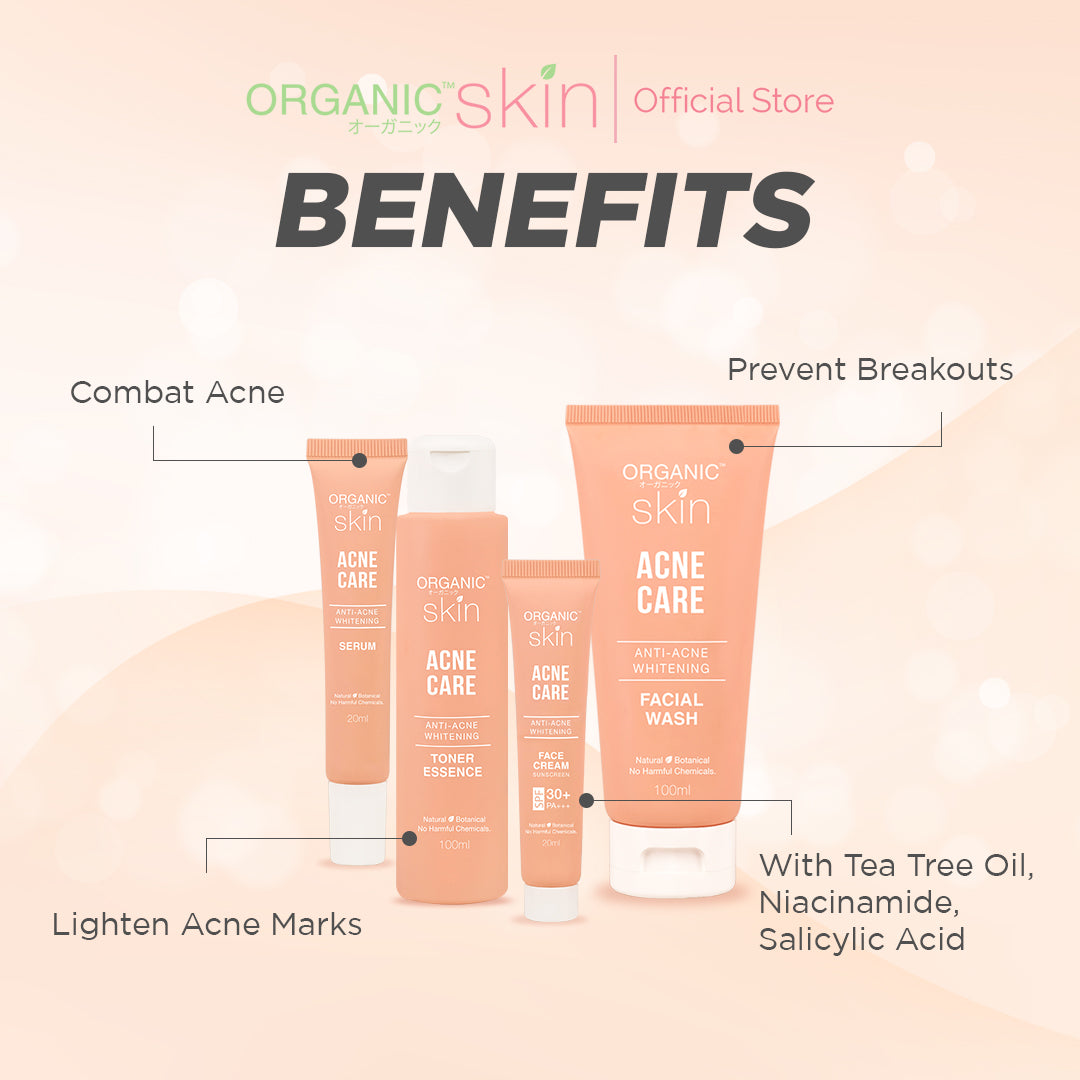 Organic Skin Japan Acne Care AntiAcne Whitening Toner Tea Tree (100ml each) Anti Acne Set of 2