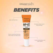 Load image into Gallery viewer, Organic Skin Japan BB+CC Cream Tan SPF 50+ PA+++ 15ml with Kojic Acid and Niacinamide bb cream cc cream beauty cream concealing concealer makeup base primer color correcting blemish remover light foundation sun protection free shipping on sale
