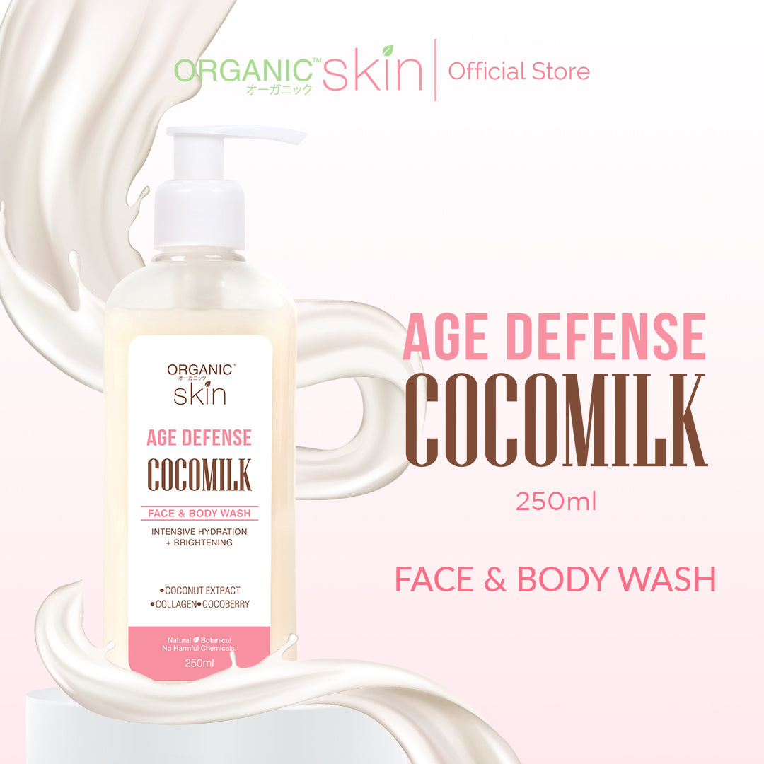 Organic Skin Japan Age Defense Coco milk Face & Body Wash 250ml Bodywash with Collagen Anti Aging