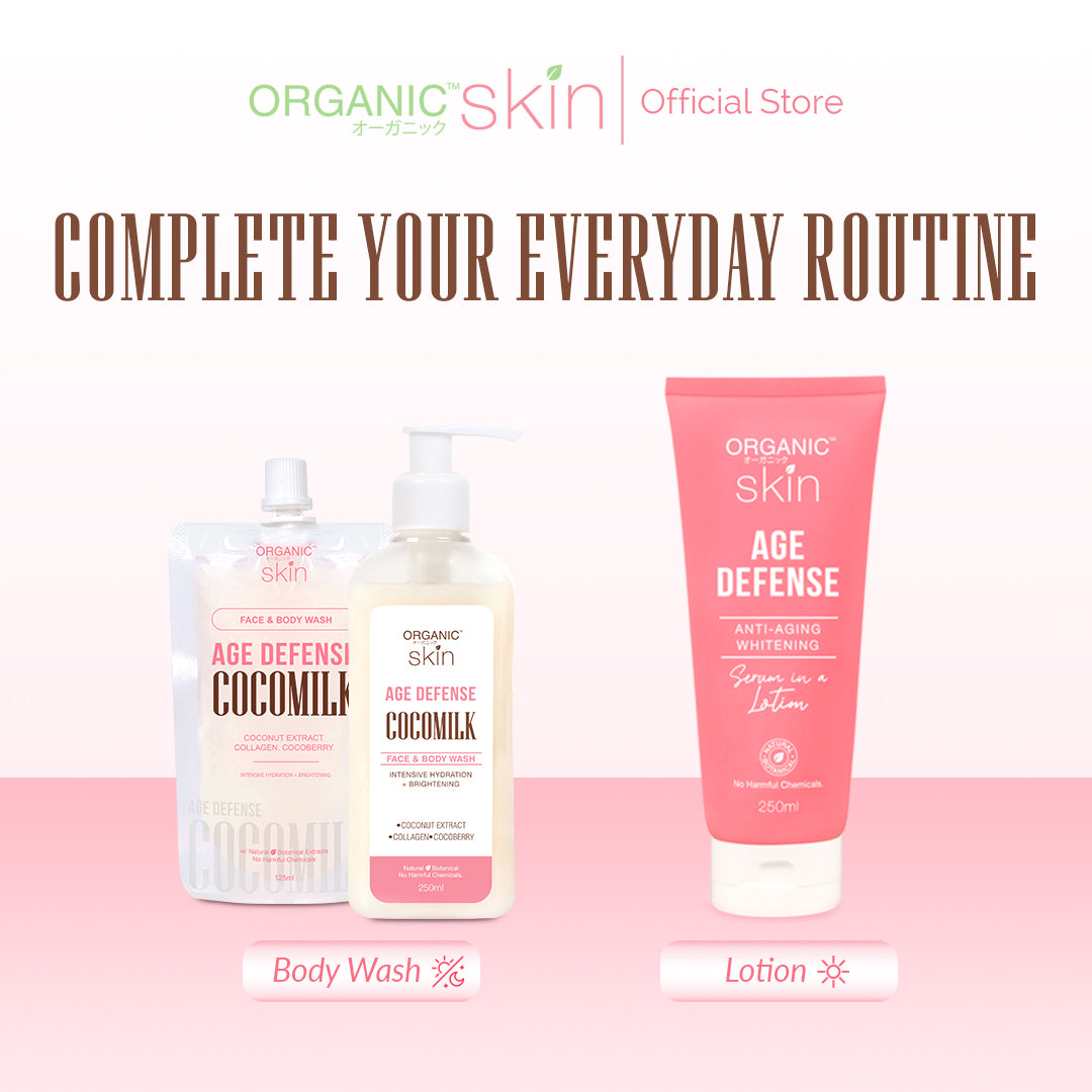 Organic Skin Japan Age Defense Coco Milk Face & Body Wash 250ml Bodywash with Collagen Set of 2