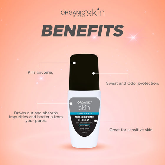 Organic Skin Japan Anti-Perspirant Deodorant For Men 40ml Underarm Whitening Deo Roll On Set of 3