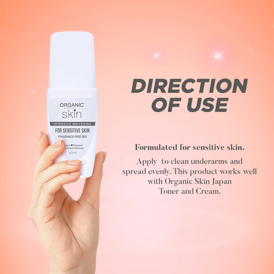 Organic Skin Japan Unscented Intensive Whitening Underarm Deodorant for Sensitive Skin Set of 2