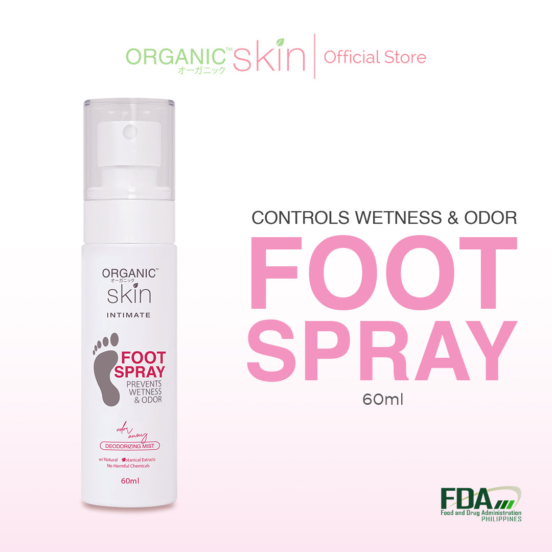 Organic Skin Japan Intimate Foot Spray 60ml with Tea Tree Oil Anti Sweat Antibacterial Anti Odor