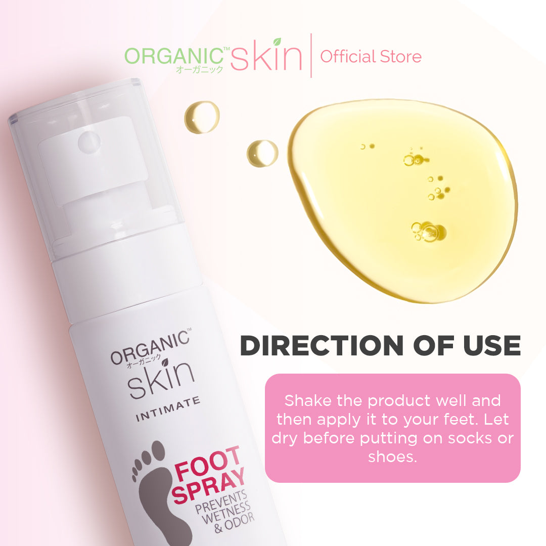 Organic Skin Japan Intimate Foot Spray 60ml with Tea Tree Oil Anti Sweat Antibacterial Anti Odor
