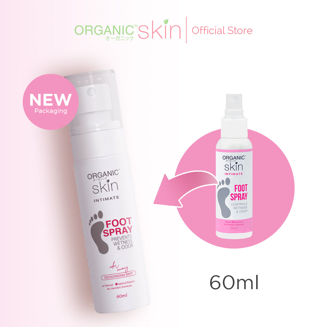 Organic Skin Japan Intimate Foot Spray 60ml with Tea Tree Oil Anti Sweat Antibacterial Anti Odor