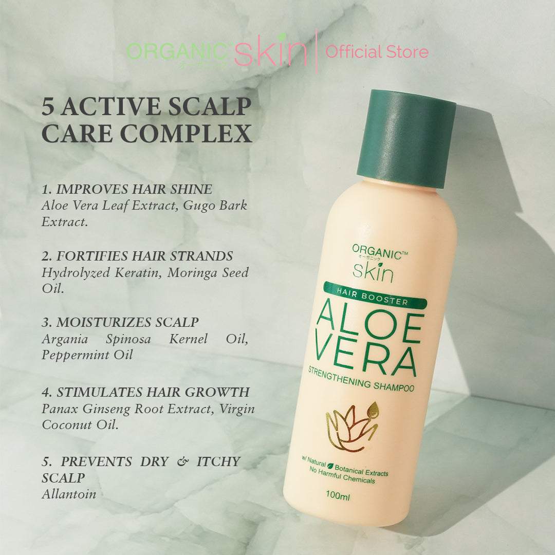Organic Skin Japan Hair Booster Aloe Vera Thickening Shampoo 100ml Set of 2