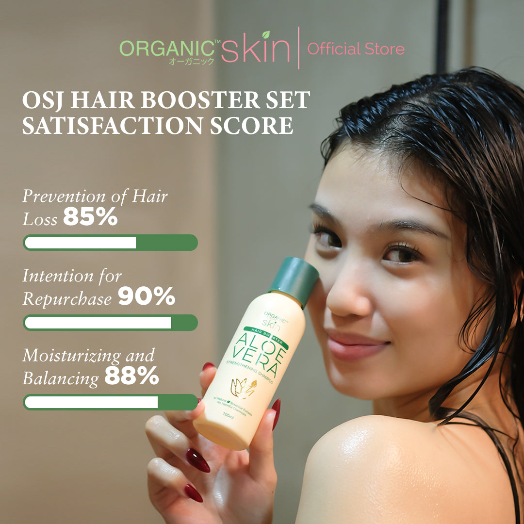 Organic Skin Japan Hair Booster Aloe Vera Thickening Shampoo 100ml Set of 2