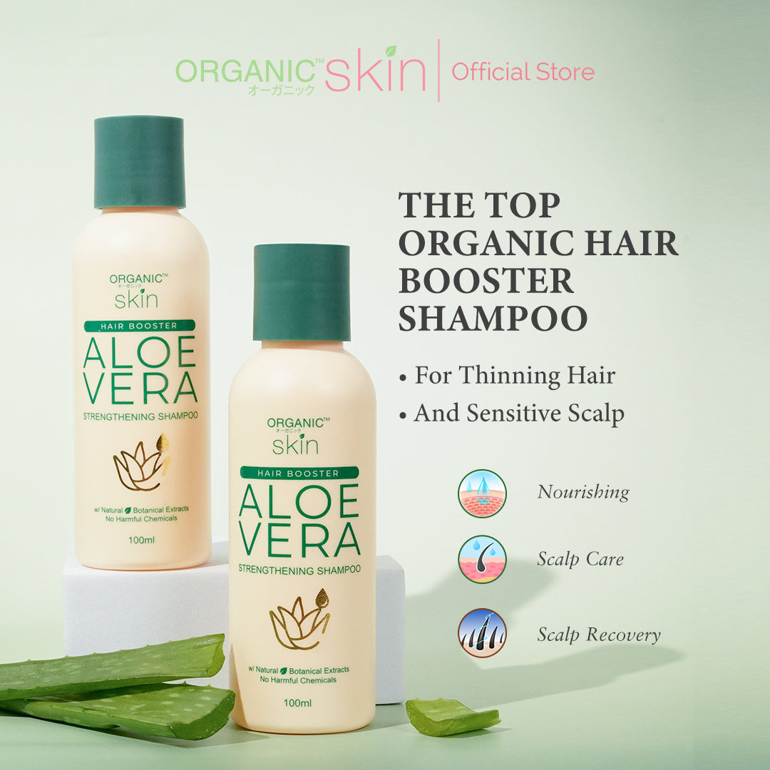 Organic Skin Japan Hair Booster Aloe Vera Thickening Shampoo 100ml Set of 2