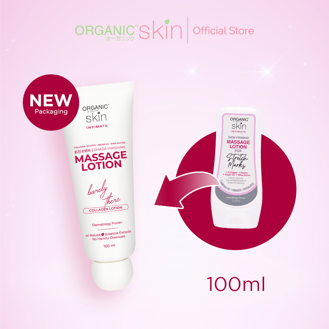 Organic Skin Japan Intimate Firming Massage Lotion for Stretch Marks 100ml Collagen Set of 2