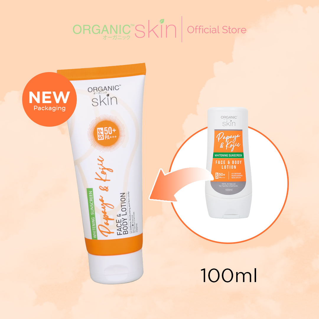 Organic Skin Japan Papaya Kojic Whitening Lotion SPF 50 Sunscreen Face and Body Lotion Skin Care