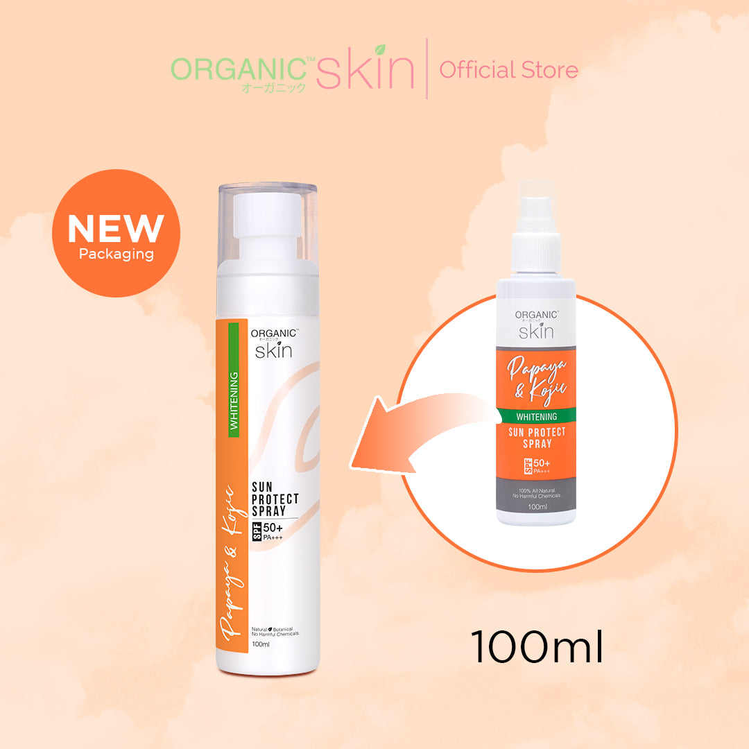 Organic Skin Japan Papaya & Kojic Sunscreen spf50 Sunblock Face and Body Spray Whitening Skin Care