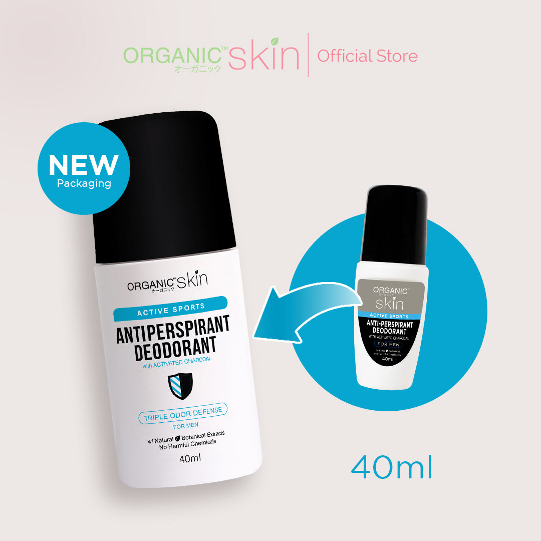 Organic Skin Japan Anti-Perspirant Deodorant For Men 40ml Underarm Whitening Deo Roll On Set of 3