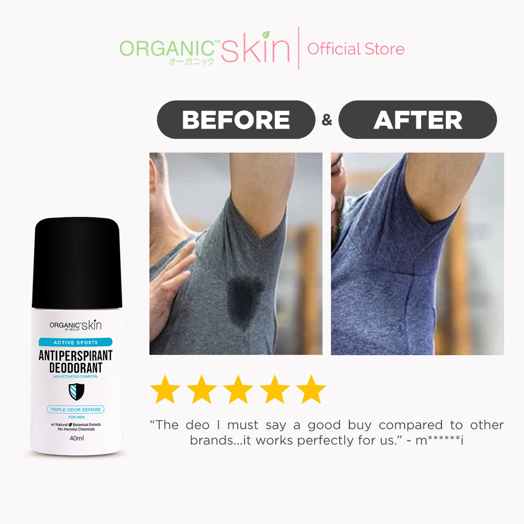 Organic Skin Japan Anti-Perspirant Deodorant For Men 40ml Underarm Whitening Deo Roll On