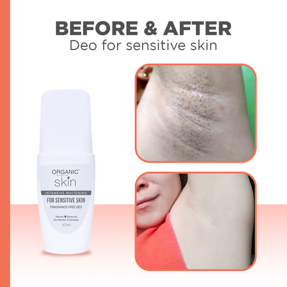Organic Skin Japan Unscented Intensive Whitening Underarm Deodorant for Sensitive Skin Set of 2