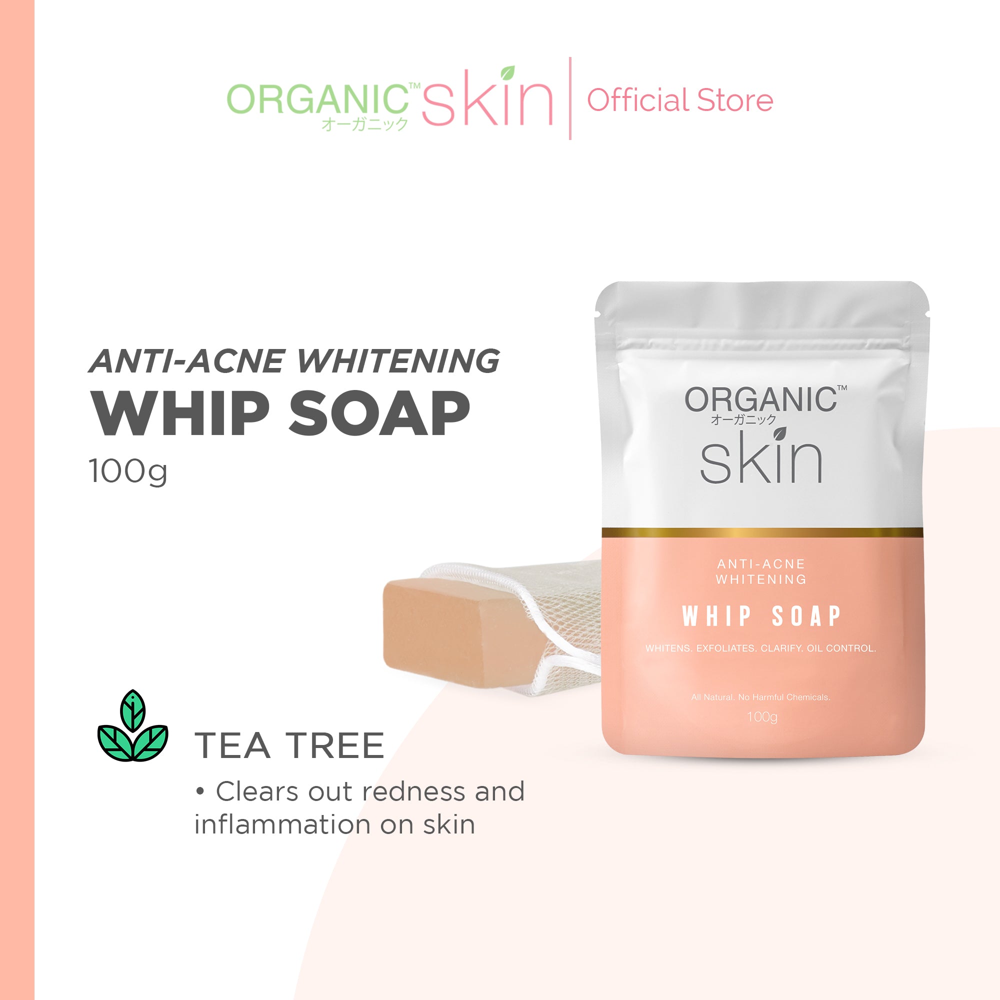 Organic Skin Japan Antiacne Whitening Whip Soap 100g