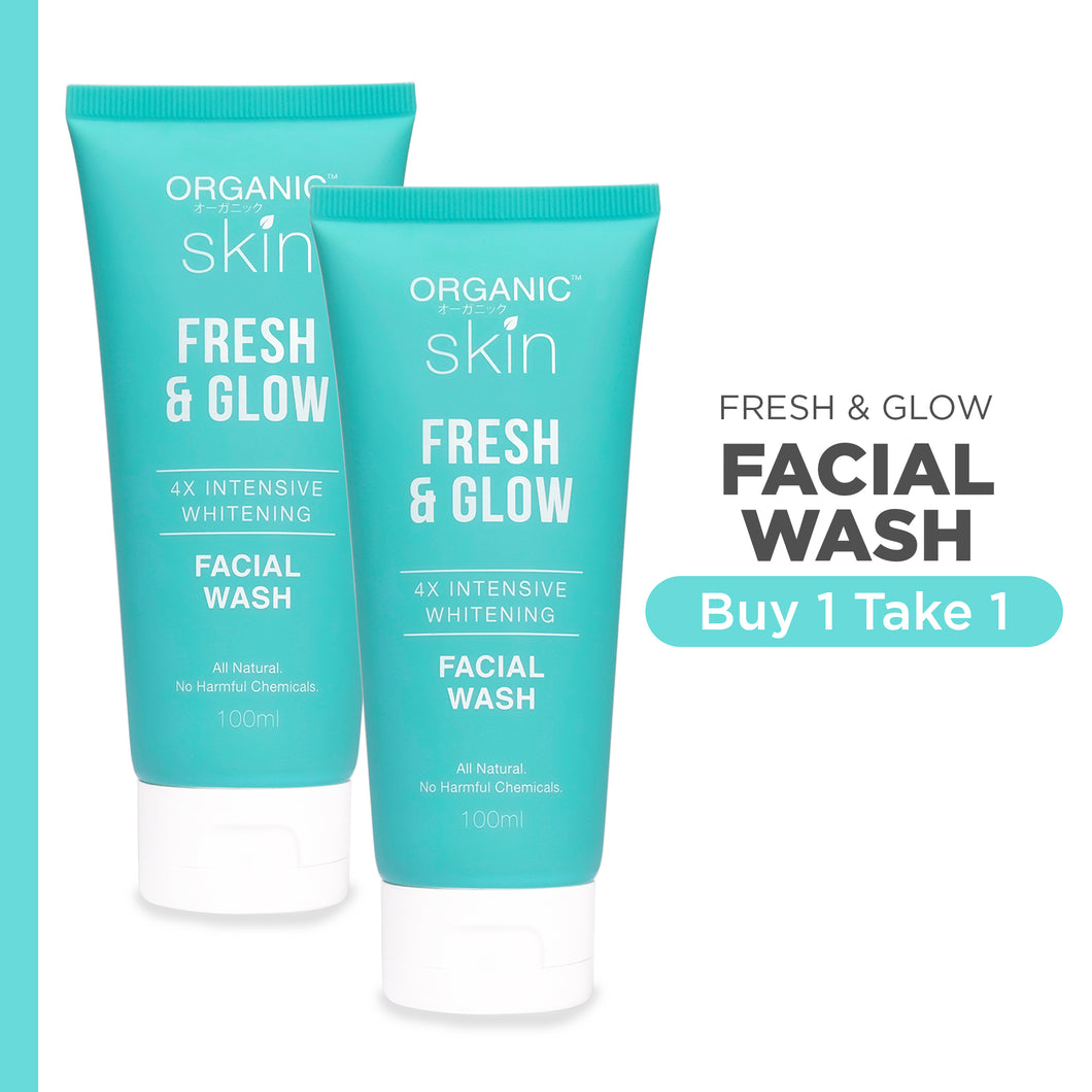 Organic Skin Japan  Fresh & Glow 4x Intensive Whitening Facial Wash Cleanser 100ml Set of 2