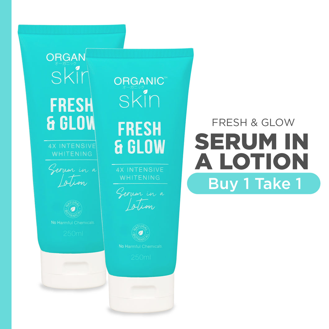 Organic Skin Japan Fresh & Glow 4x Intensive Whitening Serum in a Lotion (250ml) Set of 2