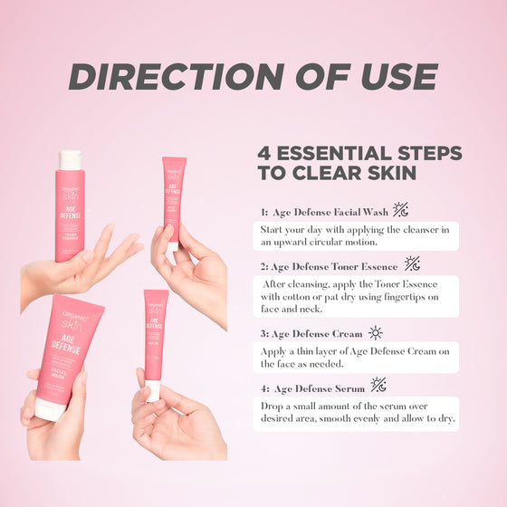 Organic Skin Japan Age Defense Antiaging Whitening Facial Wash Cleanser 100ml Set of 2