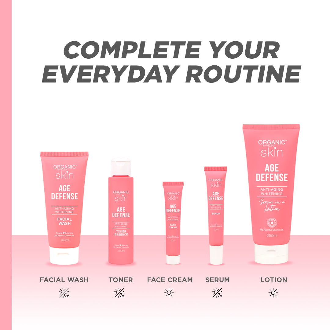 Organic Skin Japan Age Defense AntiAging Whitening Serum in a lotion Anti Aging (250ml) Set of 2