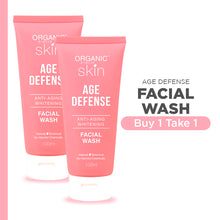 Load image into Gallery viewer, Organic Skin Japan Age Defense Antiaging Whitening Facial Wash Cleanser 100ml Set of 2
