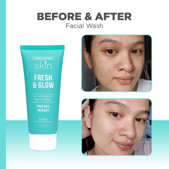 BUY 1 TAKE 1 Fresh & Glow Organic Skin Japan 4x Intensive Whitening Facial Wash Cleanser 100ml
