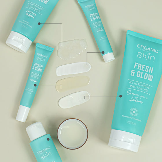 Organic Skin Japan Fresh & Glow 4x Intensive Whitening Serum in a Lotion with Vitamin C (250ml)