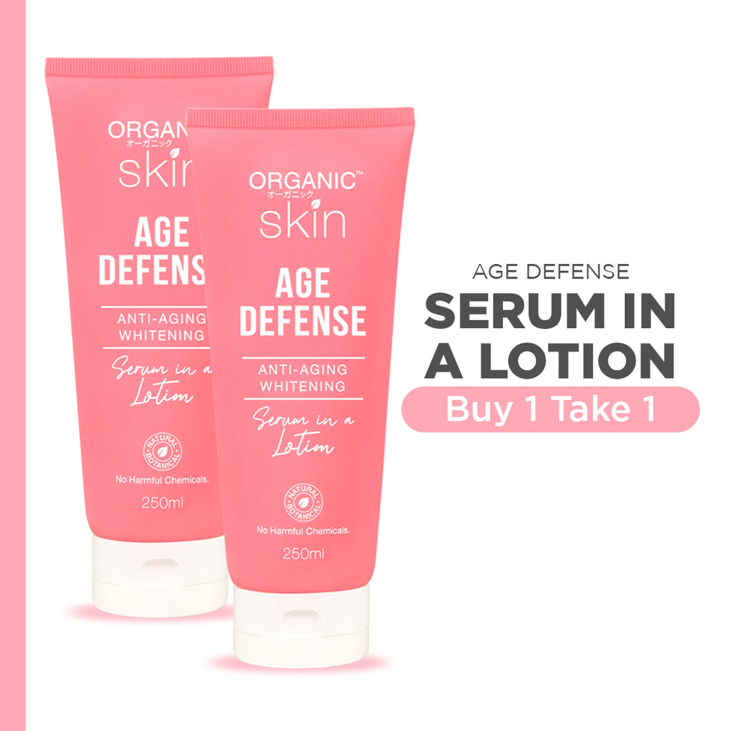 Organic Skin Japan Age Defense AntiAging Whitening Serum in a lotion Anti Aging (250ml) Set of 2