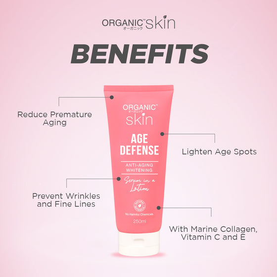 Organic Skin Japan Age Defense AntiAging Whitening Serum in a Lotion 250ml Anti Aging