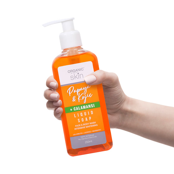 Organic Skin Japan Papaya & Kojic + Calamansi Liquid Soap 250 ml Moisture Face and Body Wash