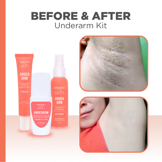 Organic Skin Japan Intensive Whitening Underarm Kit with Deodorant, Cream and Mist