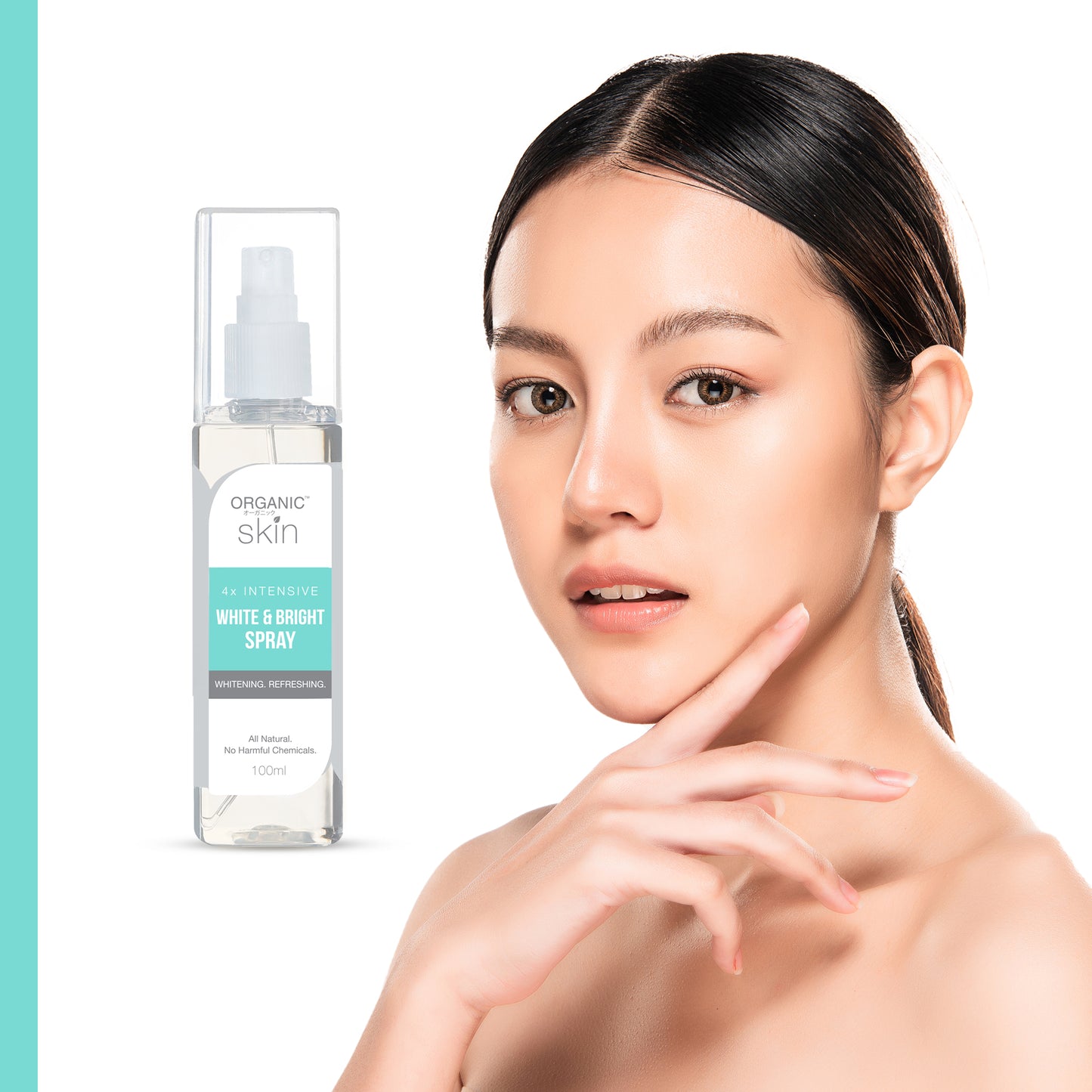 Organic Skin Japan 4x Intensive Whitening White & Bright Spray Face Mist with Hyaluronic Acid 100ml