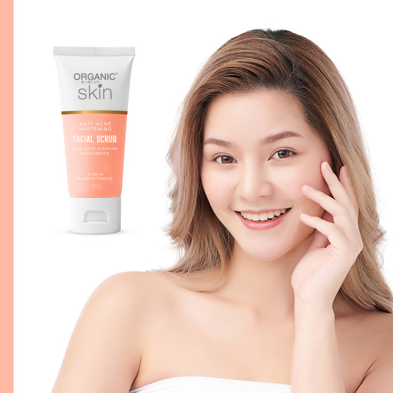 Organic Skin Japan Antiacne Whitening Facial Scrub (50g) Anti Acne Set of 2