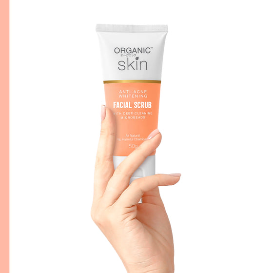Organic Skin Japan Antiacne Whitening Facial Scrub (50g) Anti Acne Set of 2