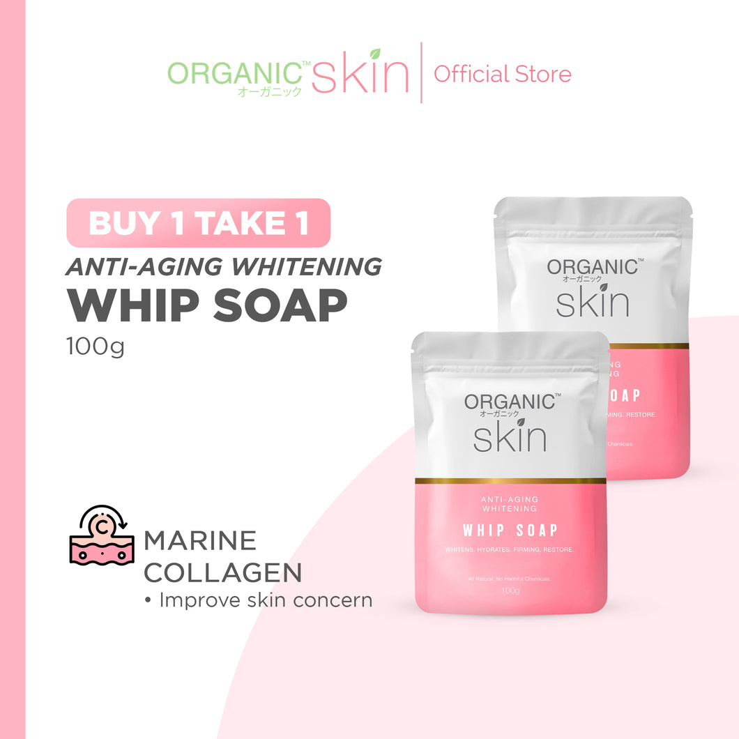 Organic Skin Japan Antiaging Whitening Whip Soap Anti Aging Whipp Soap (100g) Set of 2