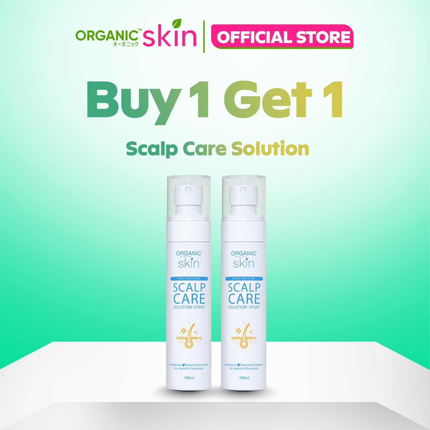 Organic Skin Japan Hair Booster Spray Scalp Care Solution 100ml Set of 2