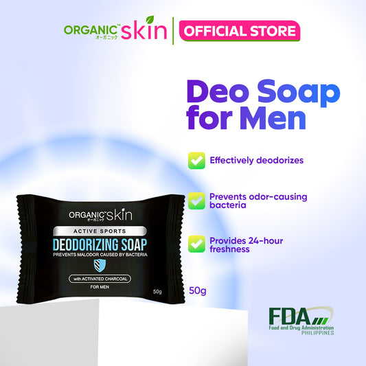 Organic Skin Japan Deodorizing Soap for Men 50g with Activated Charcoal Anti Odor Antiperspirant