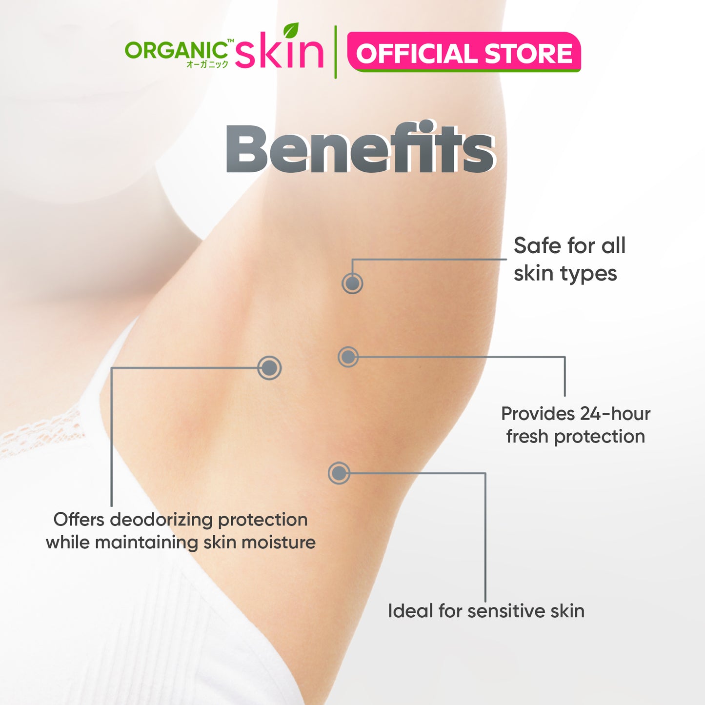 Organic Skin Japan Deodorizing Soap for Sensitive Skin 50g Underarm Whitening Antiperspirant