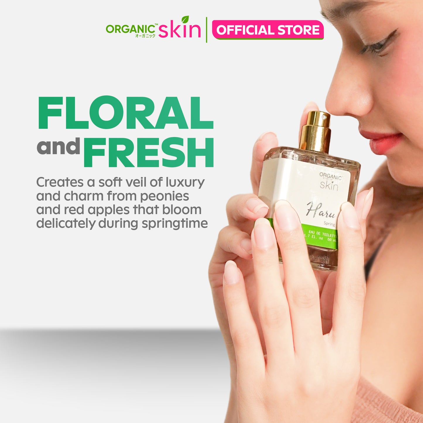 Organic Skin Japan Haru Spring 50ml Oil Based Perfume for Women & Men Long Lasting Perfume Cologne