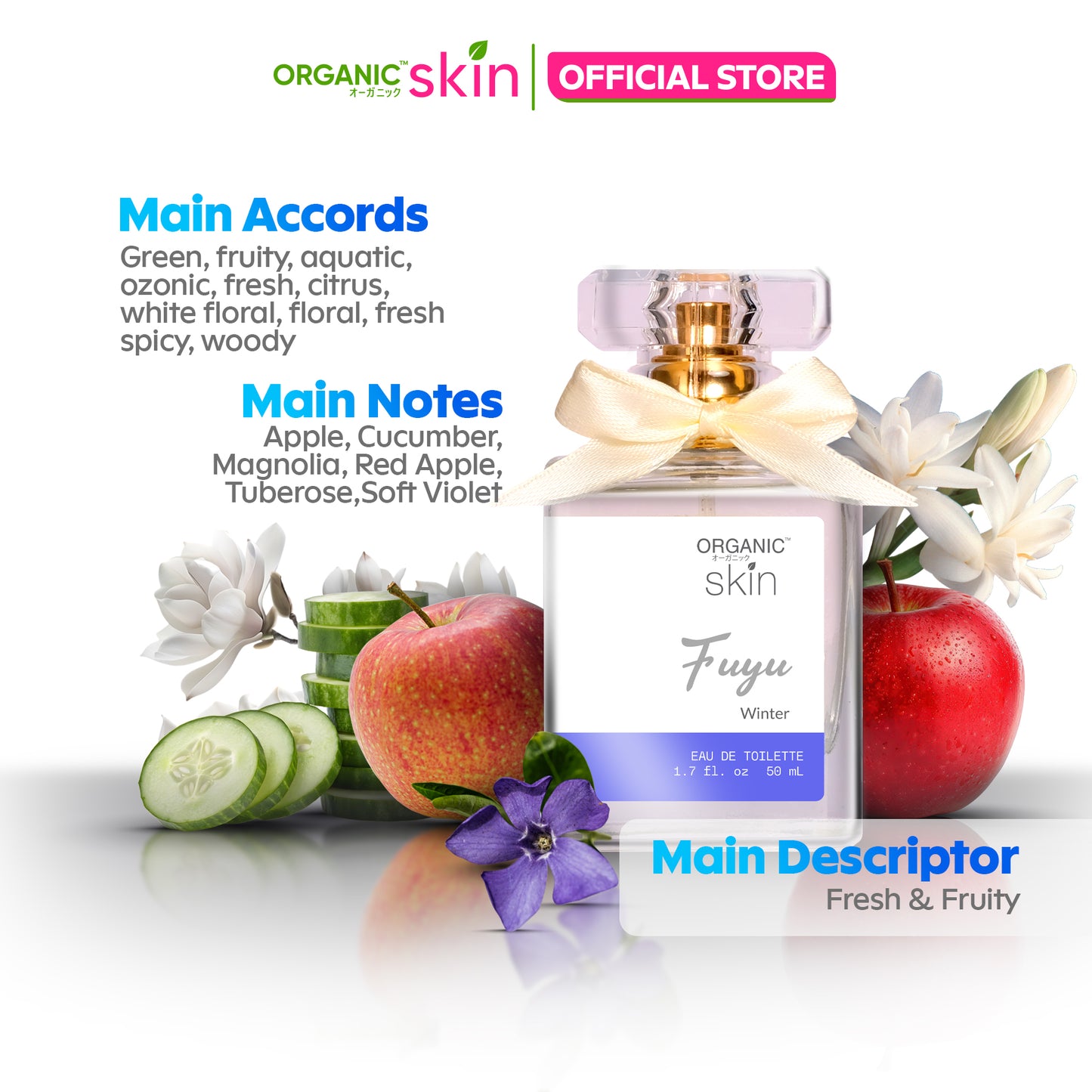 Organic Skin Japan Fuyu Winter 50ml Oil Based Perfume for Women & Men Long Lasting Perfume Cologne