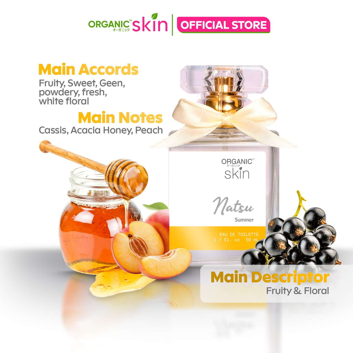 Organic Skin Japan Natsu Summer 50ml Oil Based Perfume for Women & Men Long Lasting Perfume Cologn