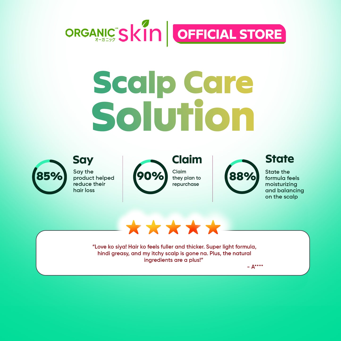Organic Skin Japan Hair Booster Spray Scalp Care Solution 100ml Set of 2