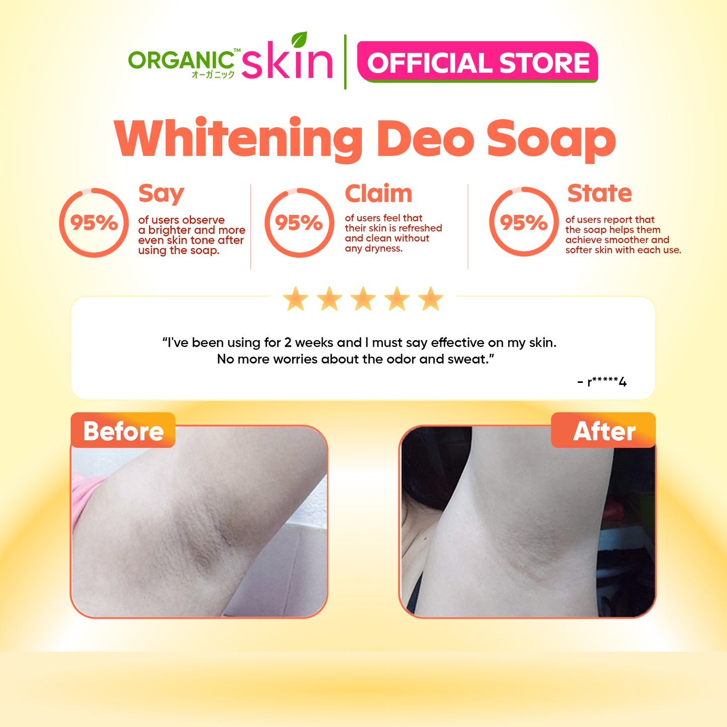 Organic Skin Japan Deodorizing Soap 50g Underarm Whitening Anti Odor Antiperspirant