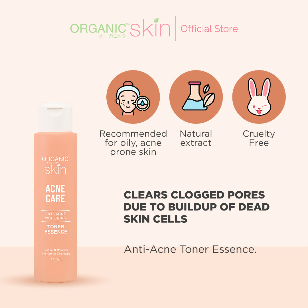 Organic Skin Japan Acne Care AntiAcne Whitening Toner Tea Tree (100ml each) Anti Acne Set of 2