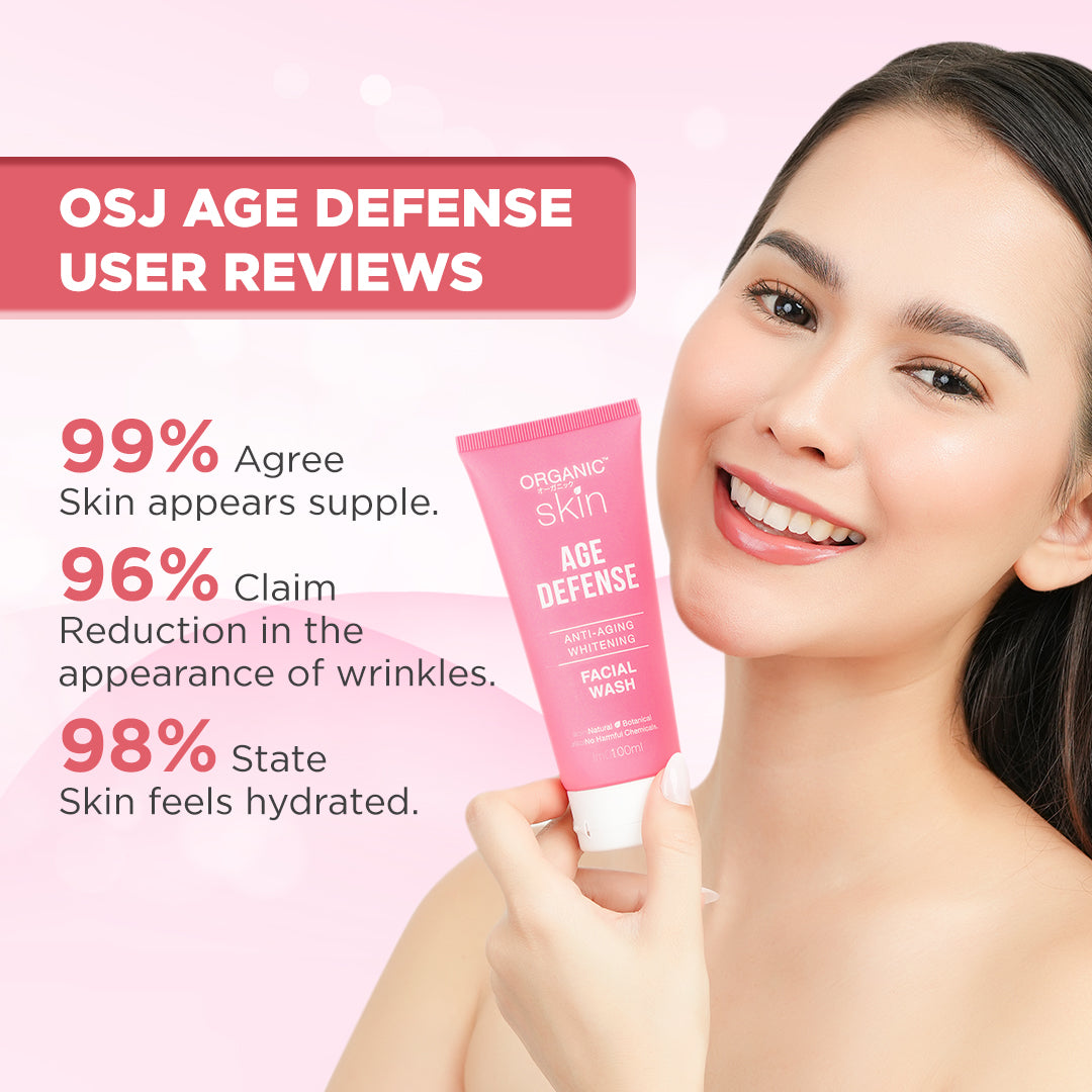 Organic Skin Japan Age Defense Antiaging Whitening Facial Wash Cleanser 100ml Anti Aging