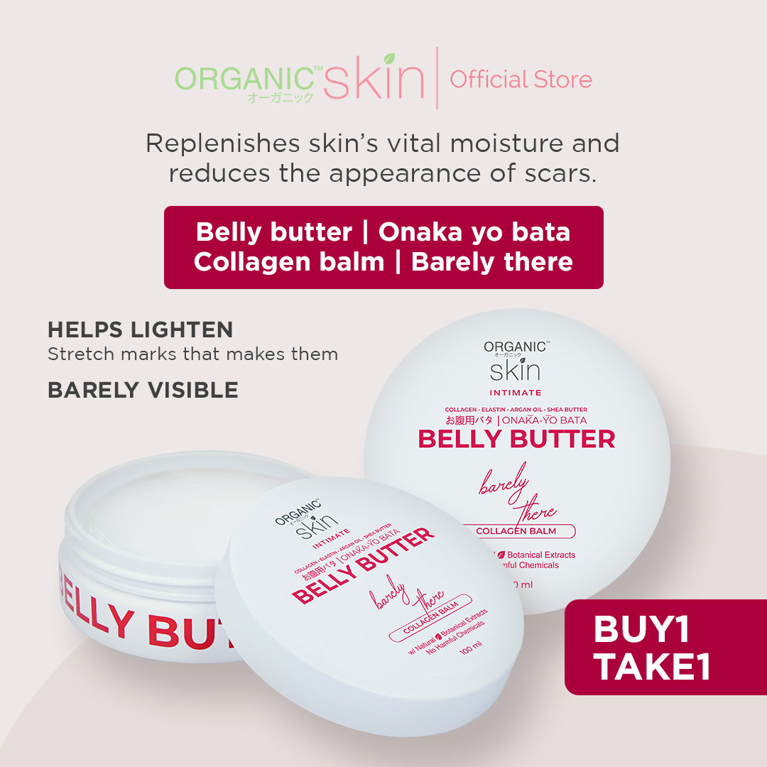 Organic Skin Japan Intimate Belly Butter for Stretch Marks Balm 100ml with Collagen Set of 2