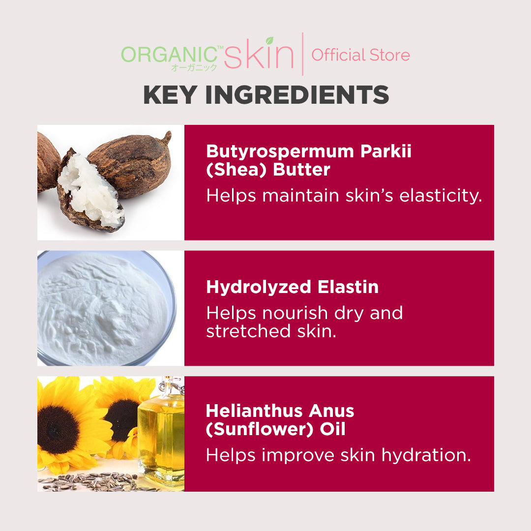 Organic Skin Japan Intimate Belly Butter for Stretch Marks Balm 100ml with Vitamin E & Collagen