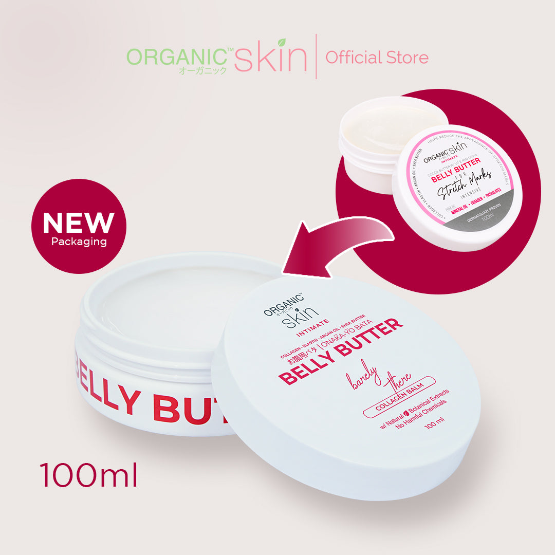 Organic Skin Japan Intimate Belly Butter for Stretch Marks Balm 100ml with Collagen Set of 2