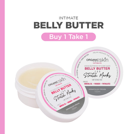 Organic Skin Japan Intimate Belly Butter for Stretch Marks Balm 100ml with Collagen Set of 2